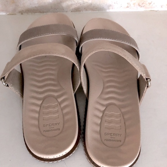 Sperry Waveside Sandal Metallic Plushwave Leather Size 7.5 Upper Strappy - Picture 2 of 8